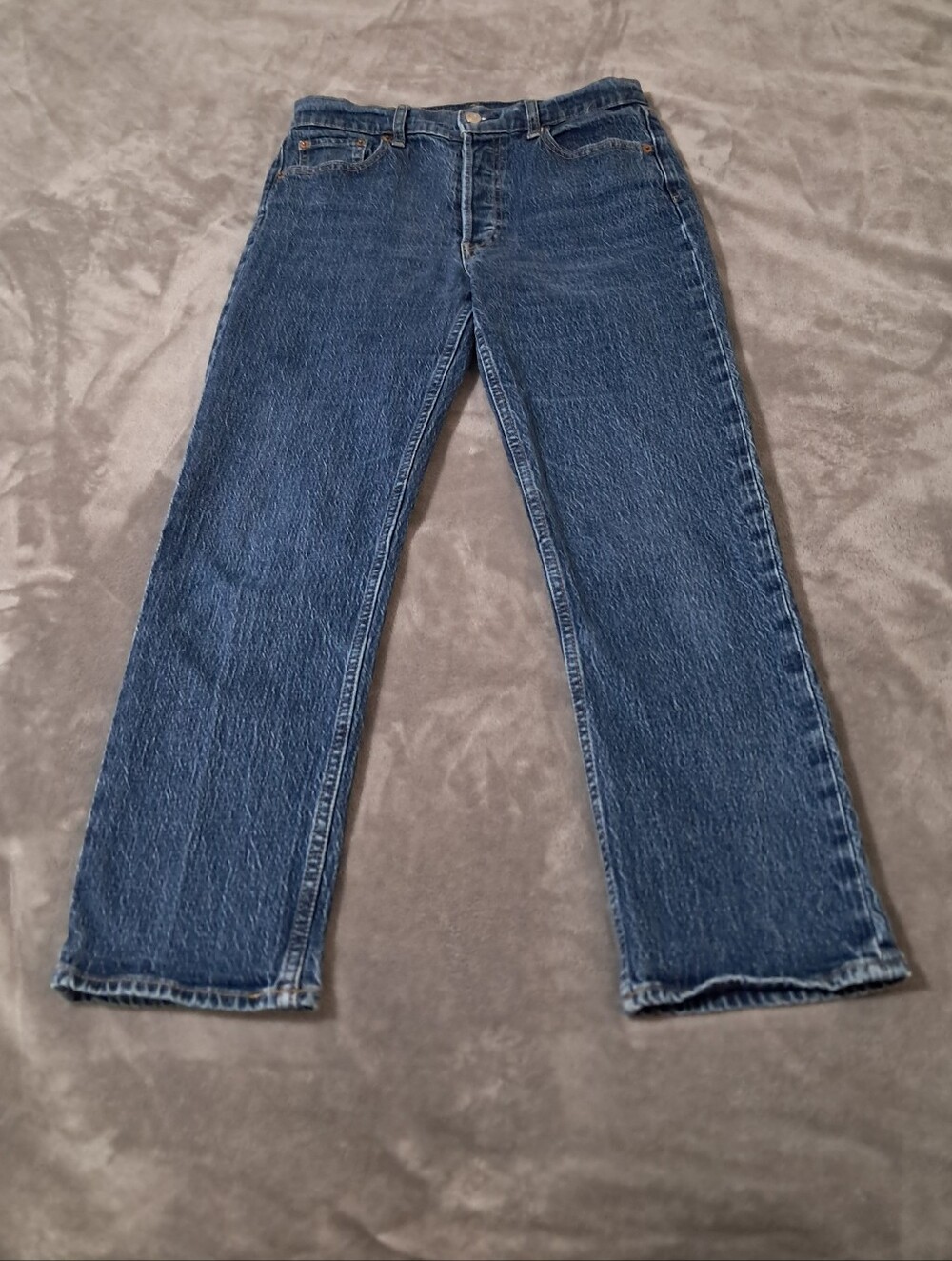 GAP Womens Blue Denim Cheeky Straight High Rise Jeans Sz. 28/6 Short.